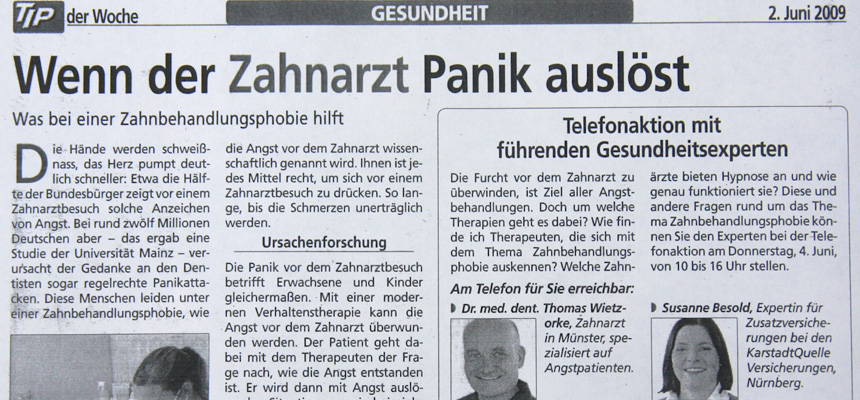 Wenn der Zahnarzt Panik auslöst