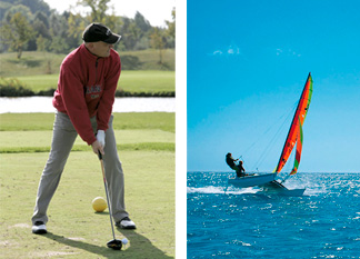 Golfen und Segeln